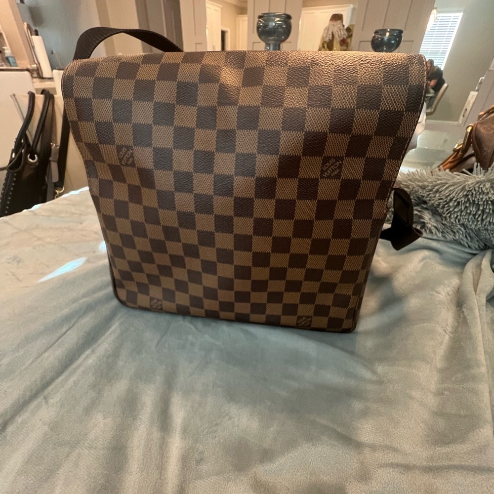 Checkered Brown Men's Bag